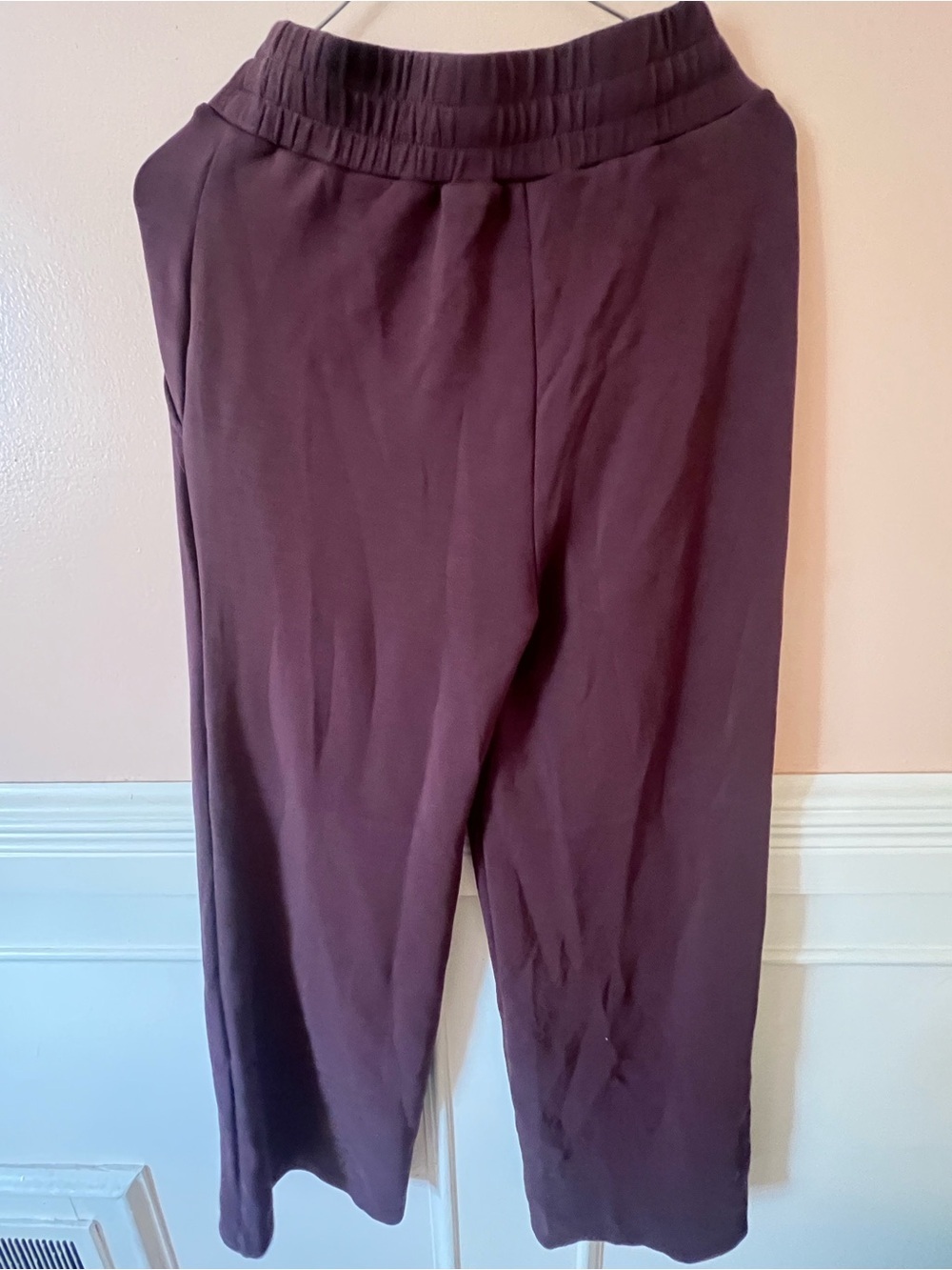 Varley Chocolate Brown Wide-Leg Lounge Pants pullover set doublesoft xs relaxed - Picture 11 of 16